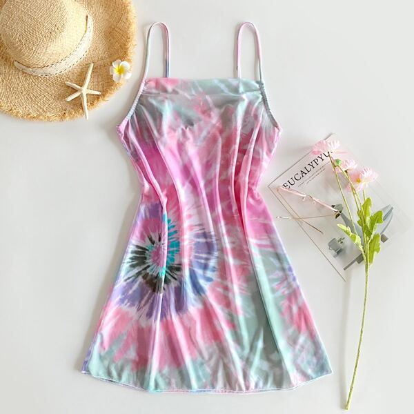

Tie Dye Mesh Cover Up, Multicolor