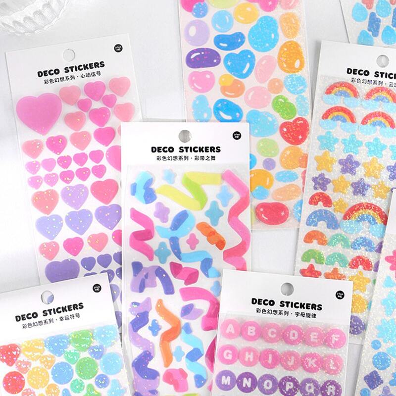 

1sheet Random Colorful Pattern Sticker, Multicolor