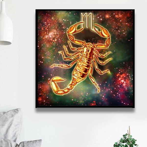 

Scorpio Pattern DIY Diamond Painting Without Frame, Multicolor