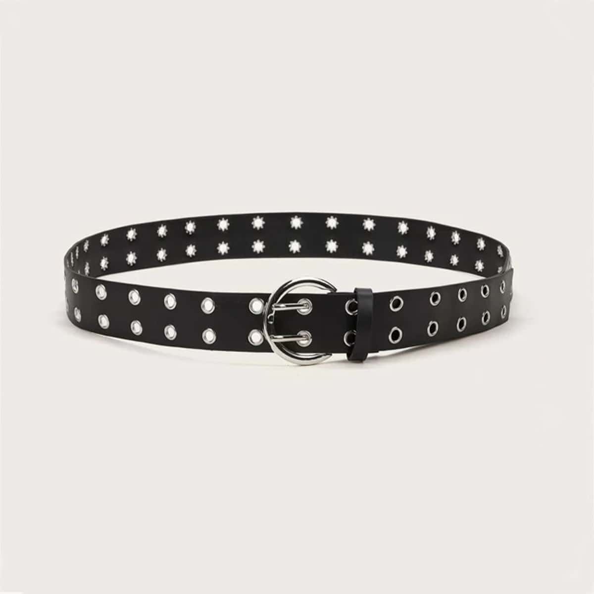 

Buckle Grommet Belt, Black