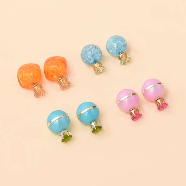 

4pairs Rhinestone Decor Earring Jackets, Multicolor