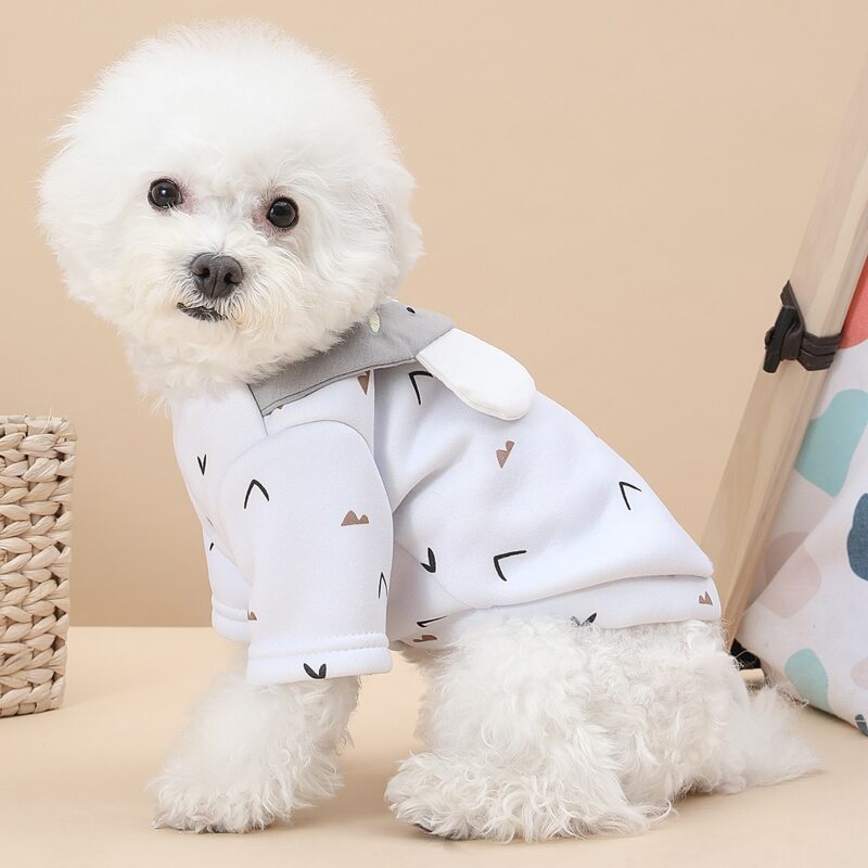

3D Ear Cartoon Graphic Pet Hoodie, Grey