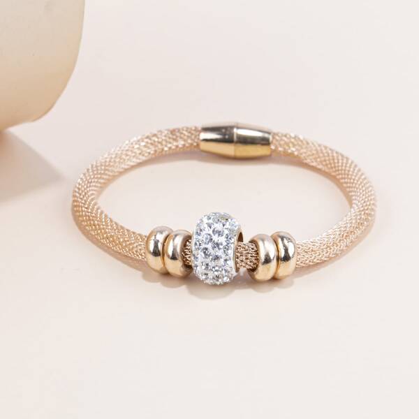 

Rhinestone Detail Bracelet, Gold