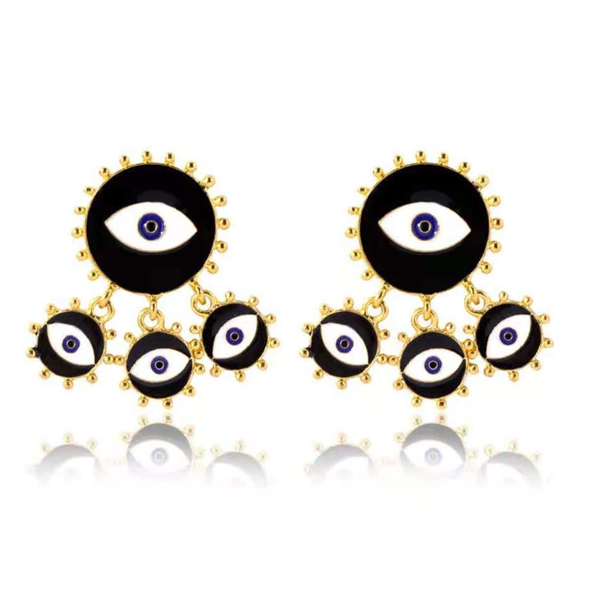 

Eye Design Drop Earrings, Multicolor