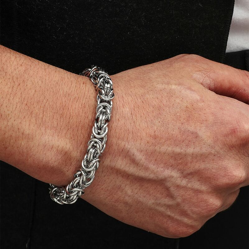 

Guys Metal Chain Bracelet, Silver