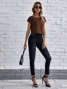 SHEIN Clasi Áo sơ mi xoắn lại Tất cả trên in Giải trí - Nhiều màu - Xem 5