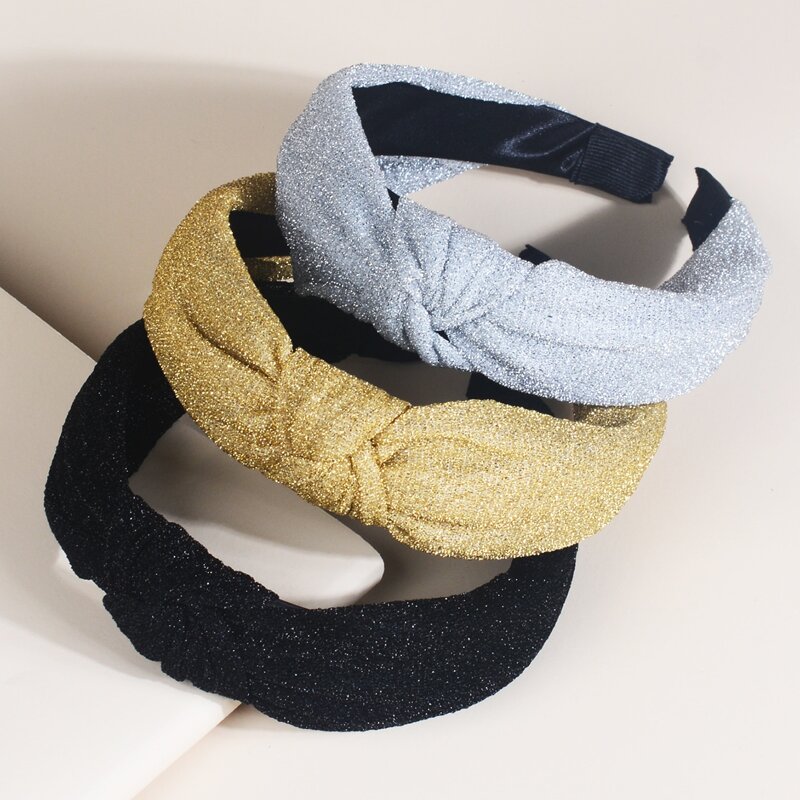 

3pcs Glitter Twist Headband, Multicolor