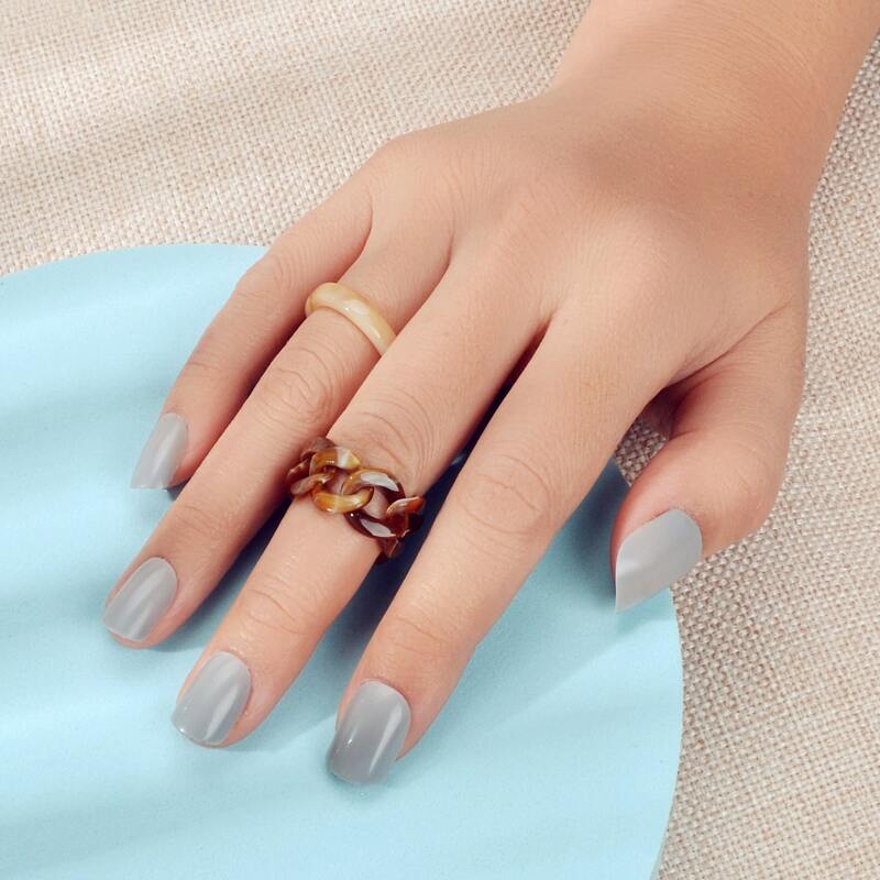 

2pcs Chain Design Ring, Brown