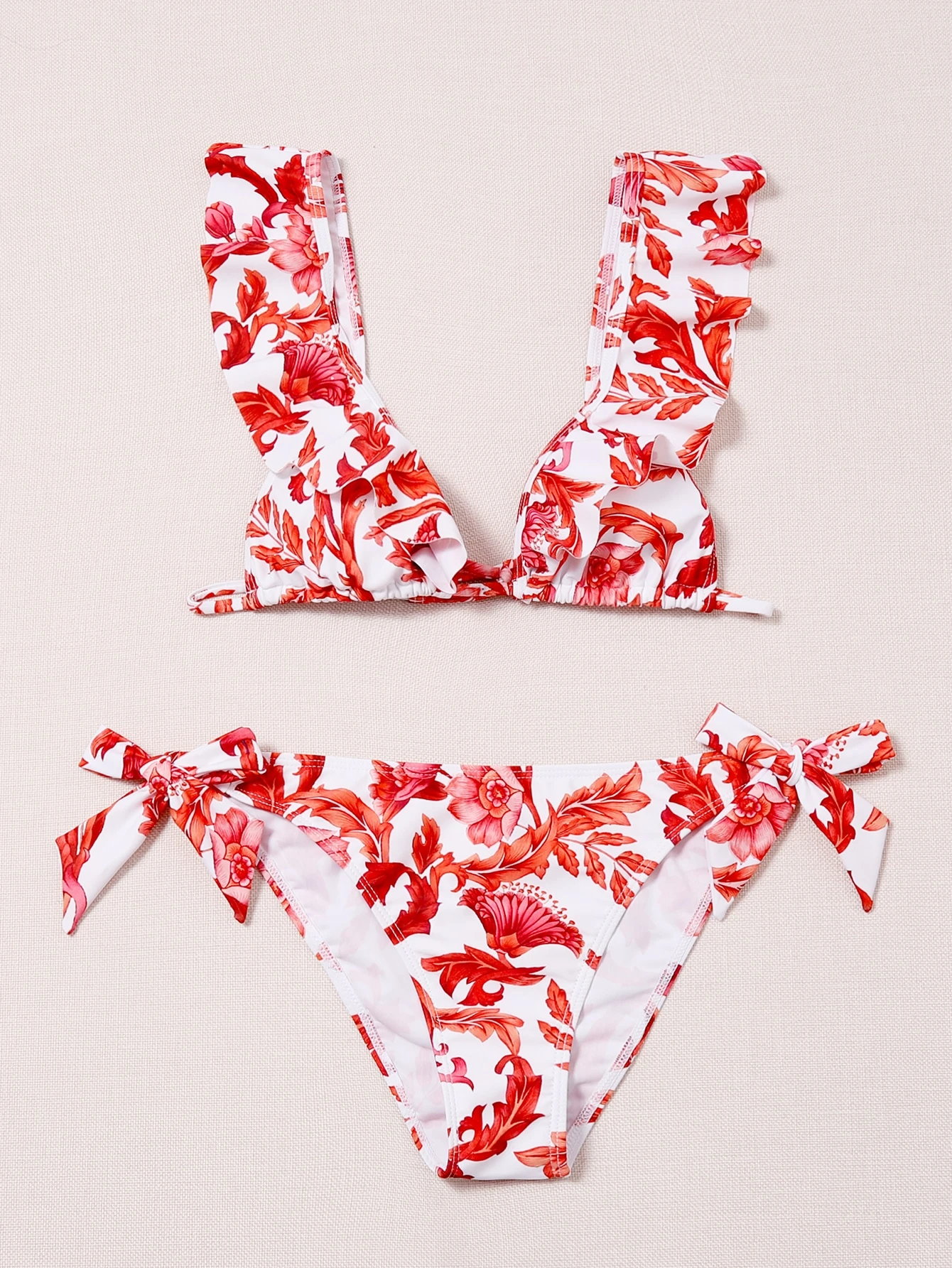 Shein red floral bikini Clearance