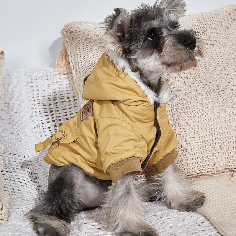 

Plush Hooded Pet Coat, Yellow