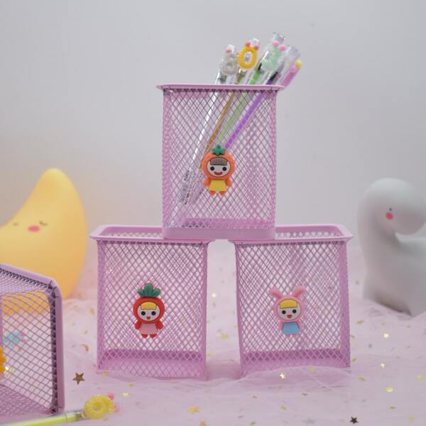 

1pc Cartoon Design Random Pen Holder, Pink