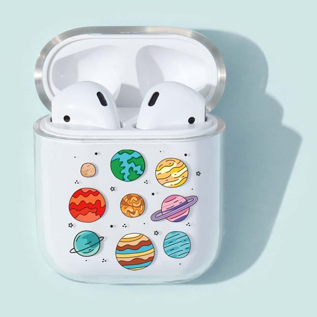 

Planet Print AirPods Case, White