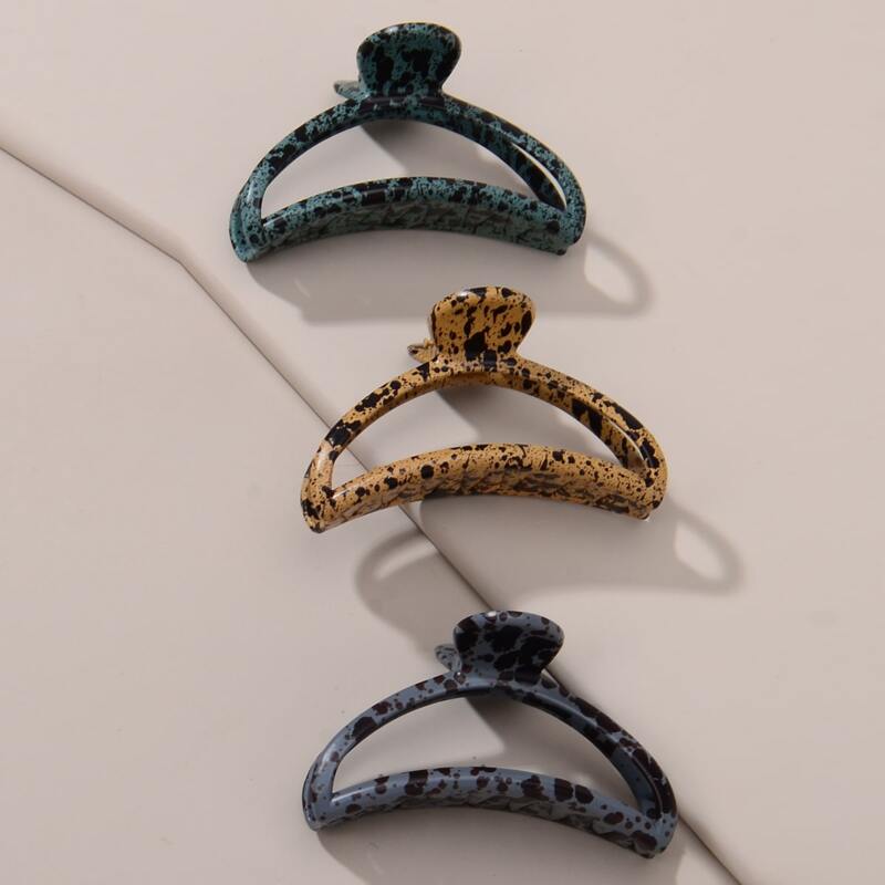

3pcs Graphic Hair Claw, Multicolor