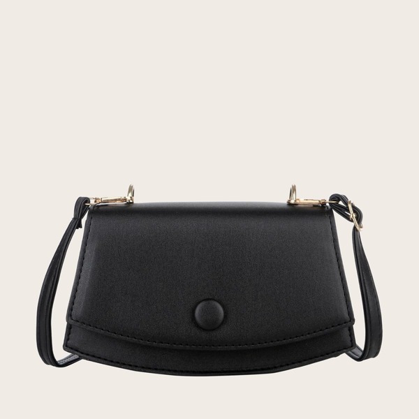 

Minimalist Flap Crossbody Bag, Black
