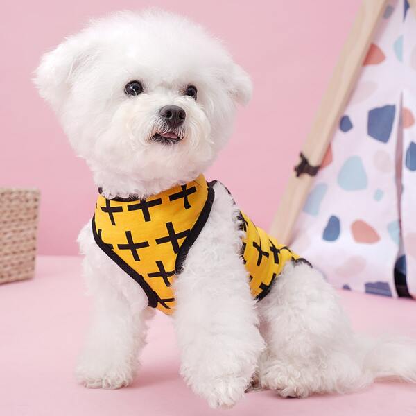 

Contrast Binding Pet Tank, Yellow