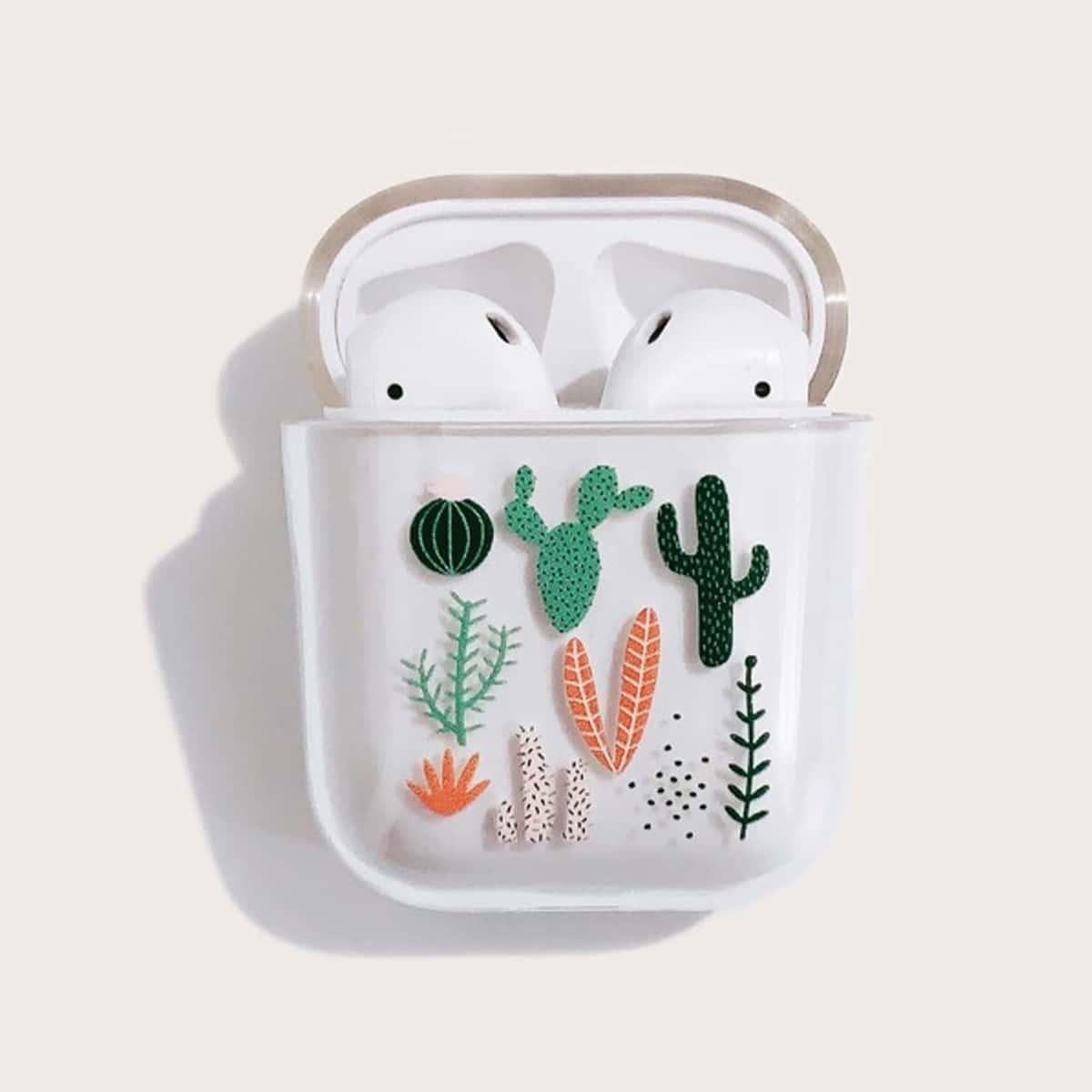 

Cactus Print AirPods Case, White