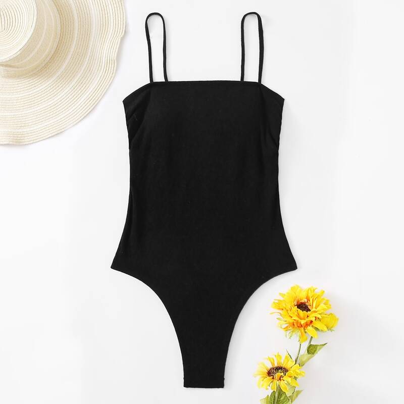 

Tie Back One Piece Swimsuit, Black