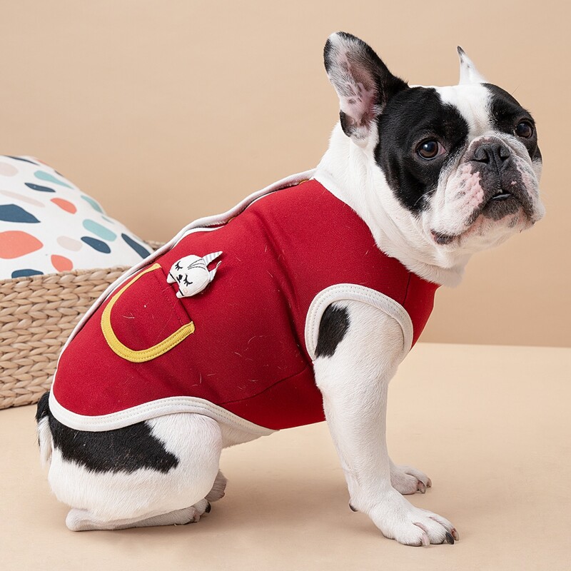 

Contrast Binding Pet Jacket, Red