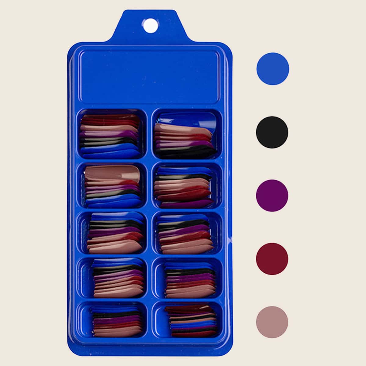 

100pcs Solid Fake Nail, Multicolor