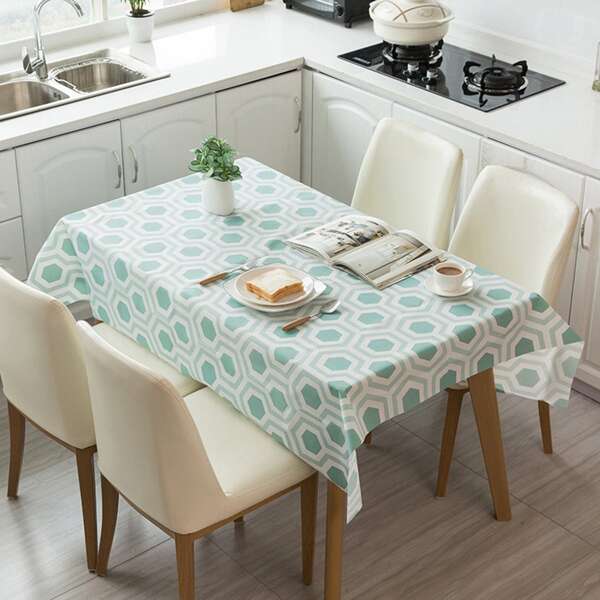 

Geometric Pattern Tablecloth, Green