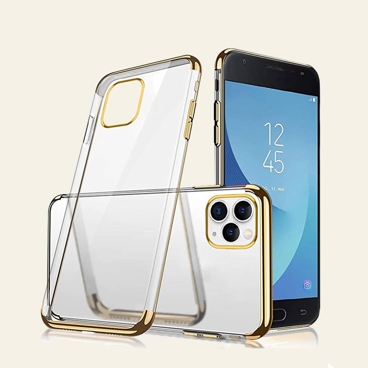 

Three-stage Electroplating Clear Phone Case, Gold