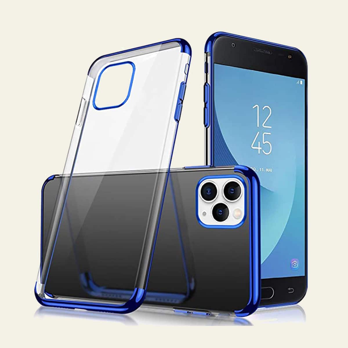 

Three-stage Electroplating Clear Phone Case, Blue