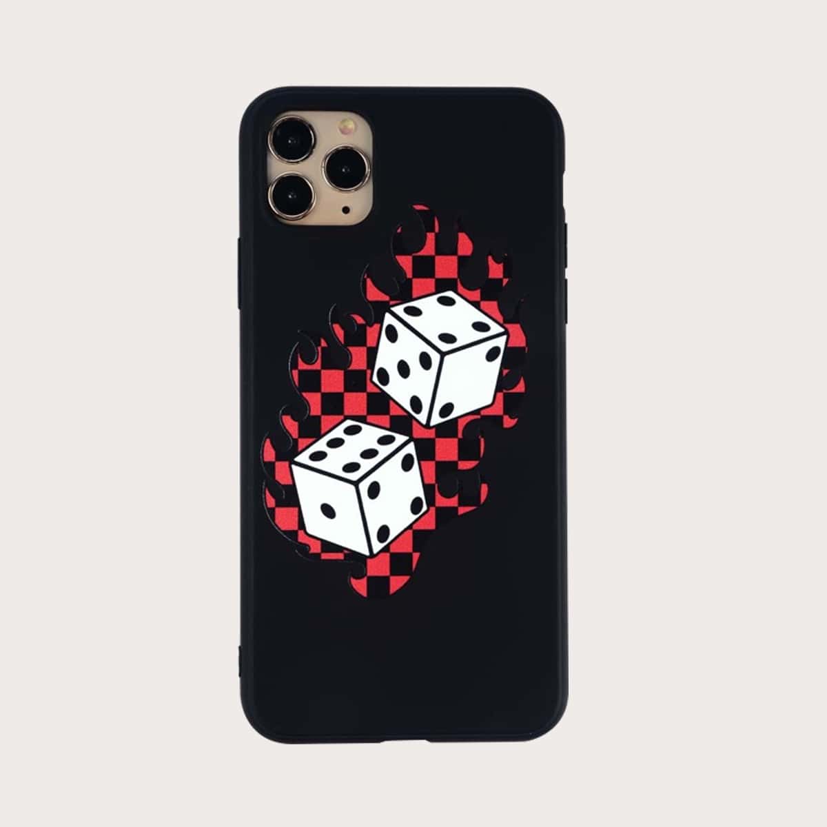 

Dice Print iPhone Case, Black and white