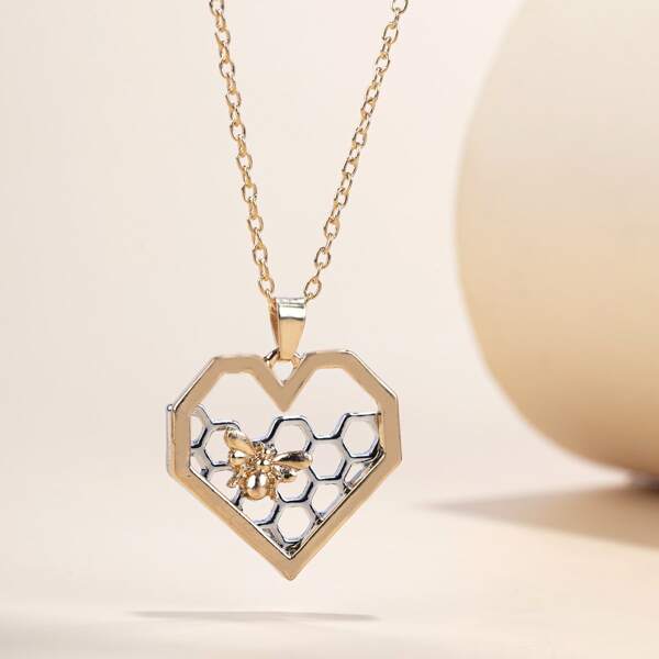 

Heart Charm Necklace, Multicolor