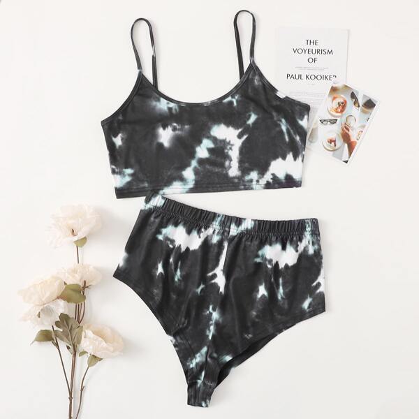 

Tie Dye Print Cami Pajama Set, Multicolor