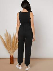 SHEIN Maternity Drawstring Waist Tank Jumpsuit