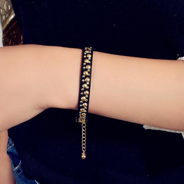 

Metal Decor Bracelet, Black