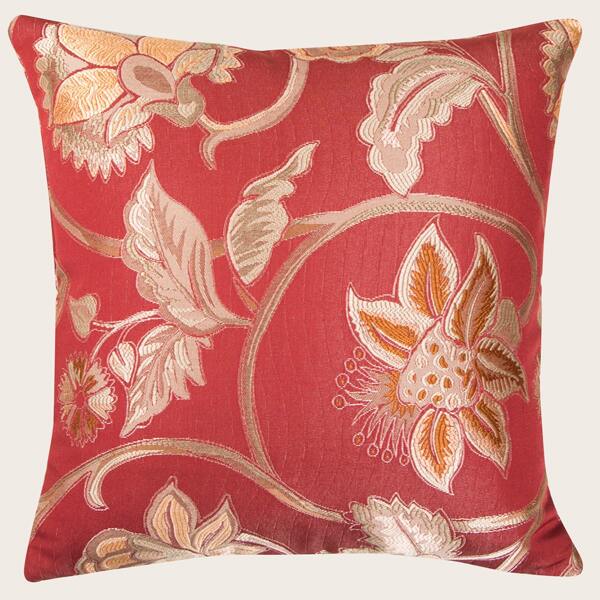 

Flower Jacquard Cushion Cover Without Filler, Red