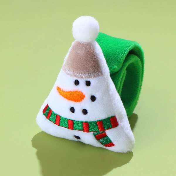 

Girls Christmas Snowman Decor Slap Bracelet, Green