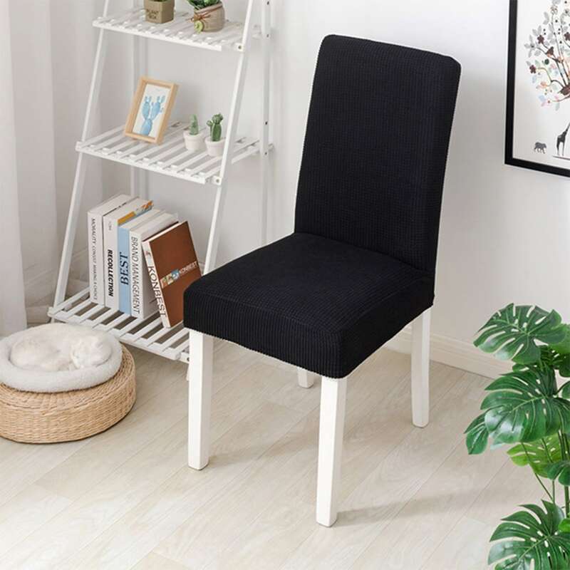 

1pc Solid Chair Cover, Black