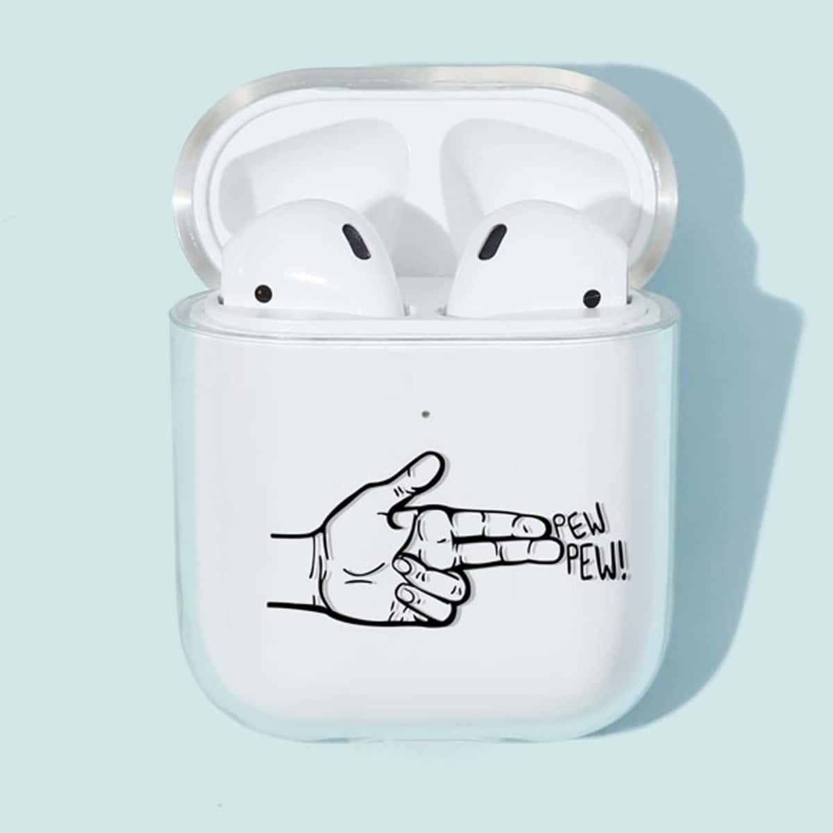 

Gesture Print AirPods Case, White