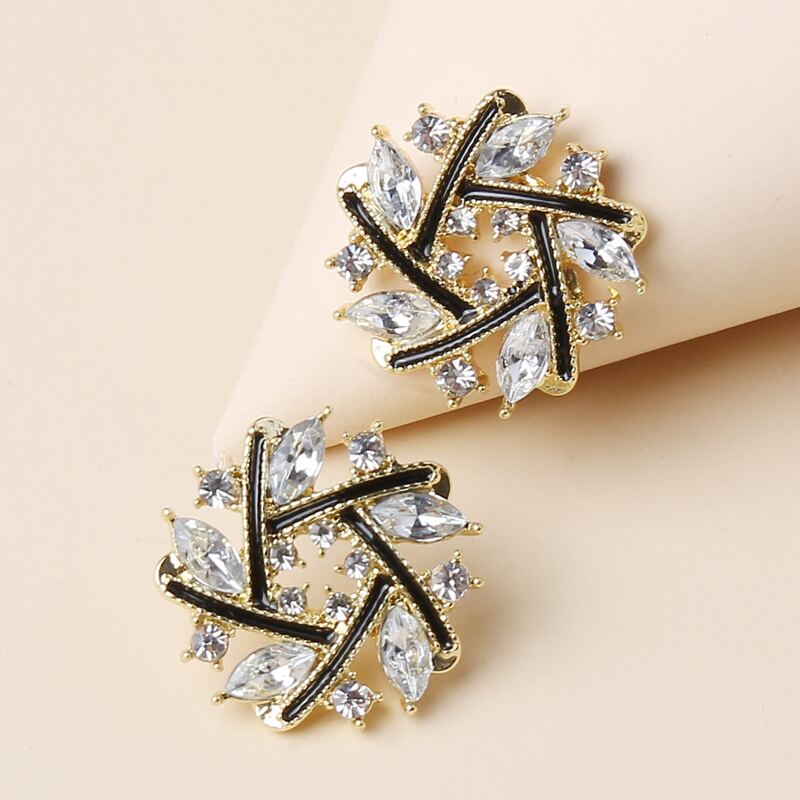 

Rhinestone Flower Drop Earrings, Multicolor