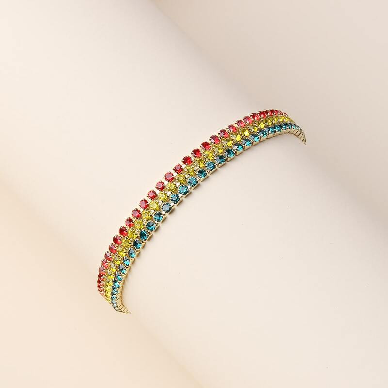 

Rhinestone Band Bracelet, Multicolor