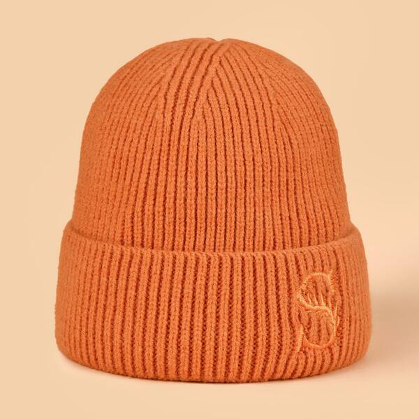 

Embroidery Detail Beanie, Orange