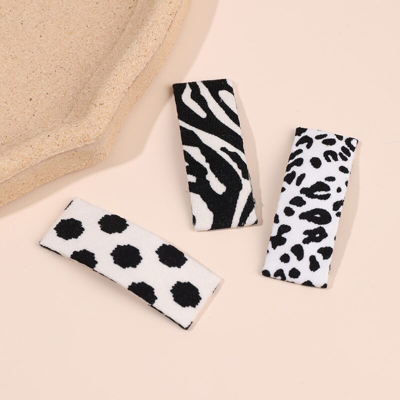 

3pcs Zebra Striped Hair Clip, Multicolor