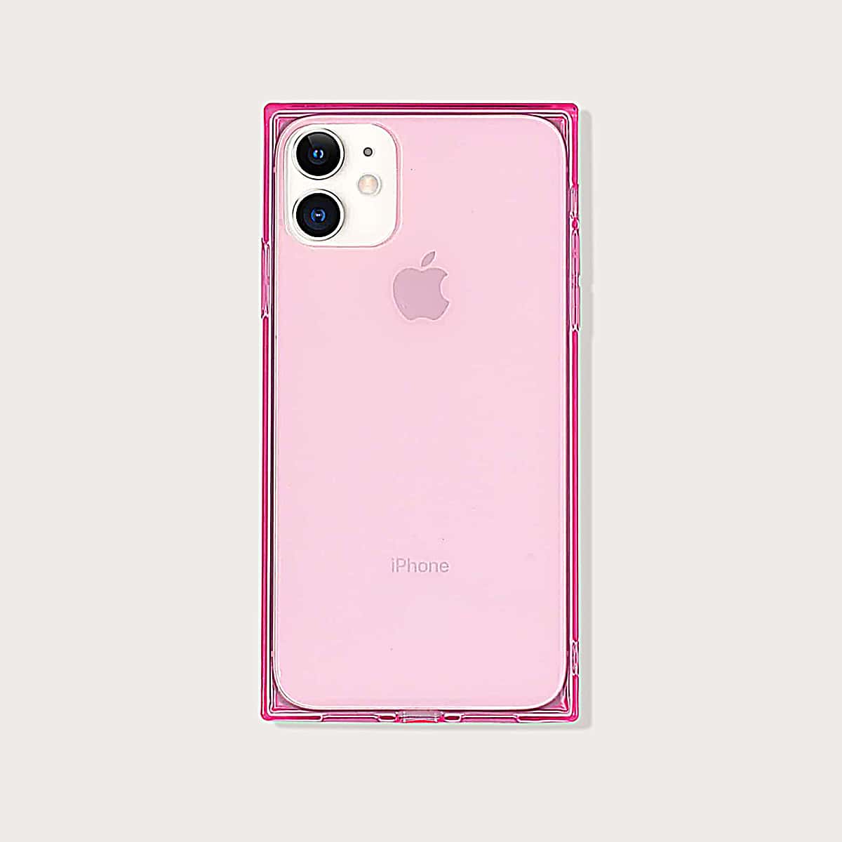 

Clear Square iPhone Case, Pink