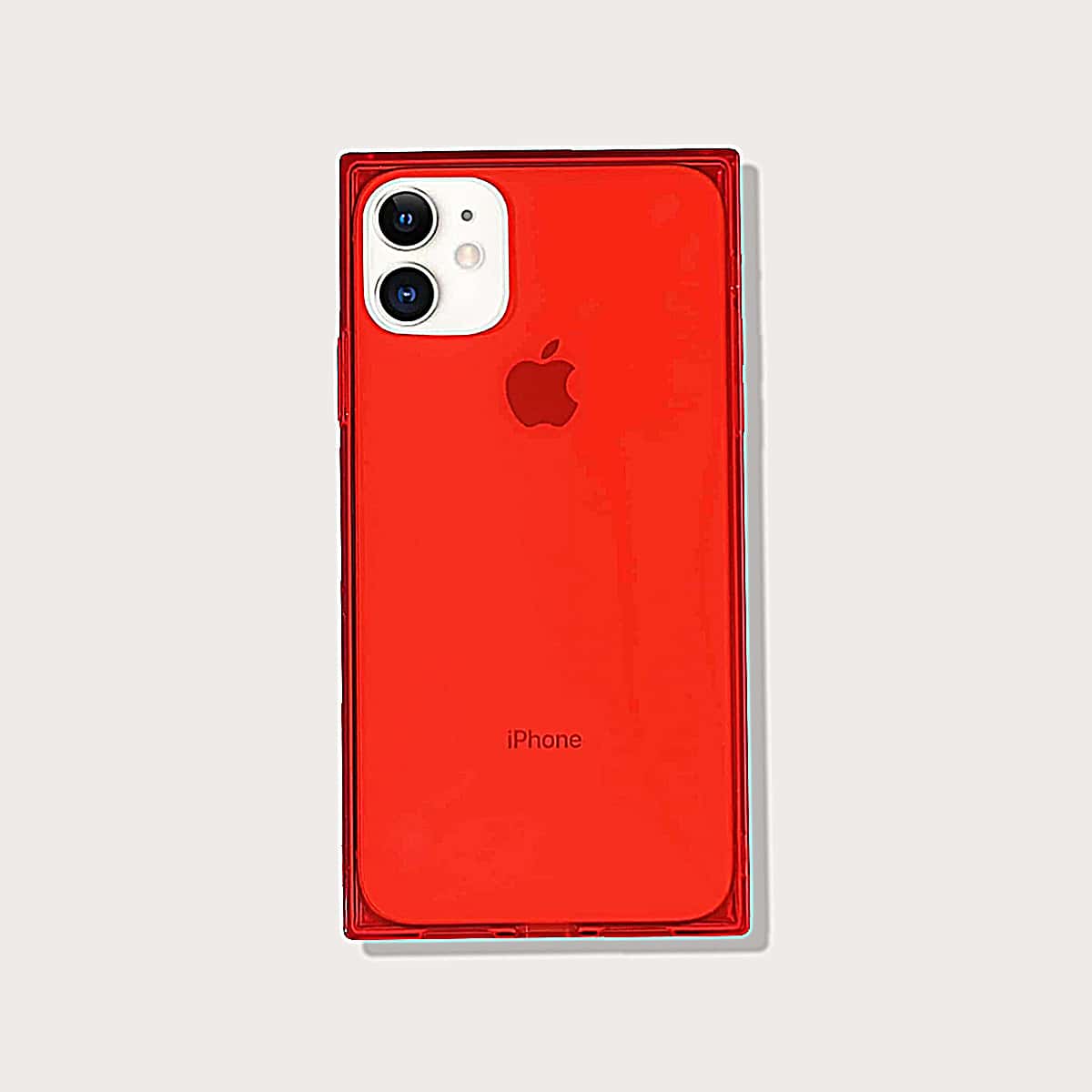 

Clear Square iPhone Case, Red