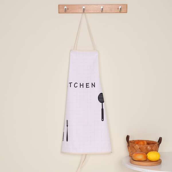 

Kitchenware Print Apron, Black and white