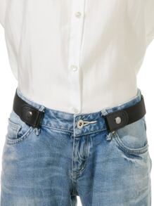 Plain Elastic Belt - Black - View 3