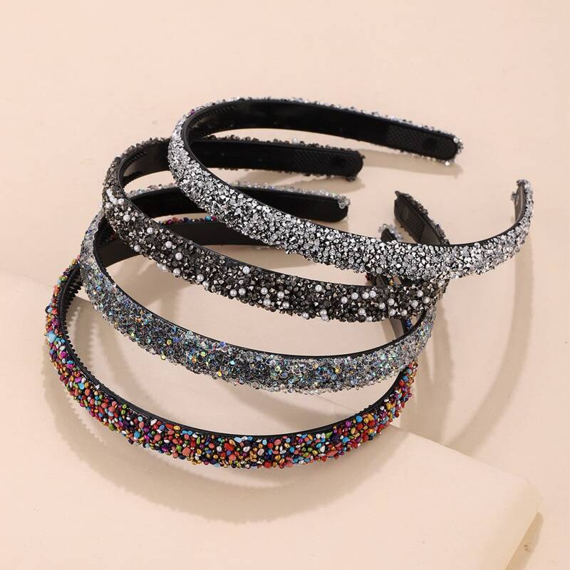 

4pcs Colorful Crystal Headband, Multicolor