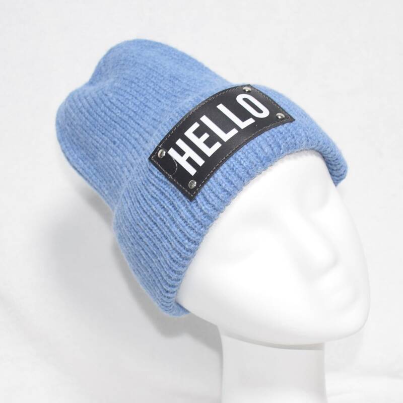 

Letter Patch Beanie, Blue