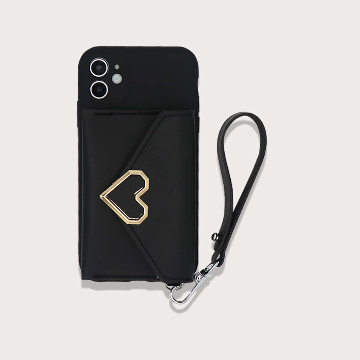 

Solid iPhone Case With Heart Purse, Black