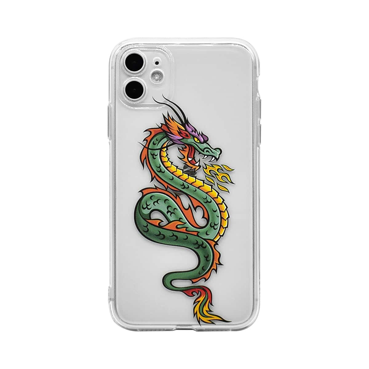 

Dragon Print Clear iPhone Case, Multicolor