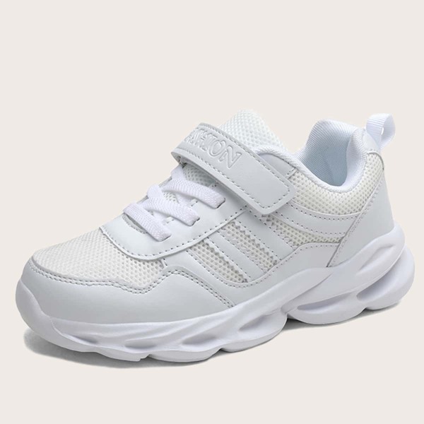 

Girls Velcro Strap Mesh Panel Sneakers, White