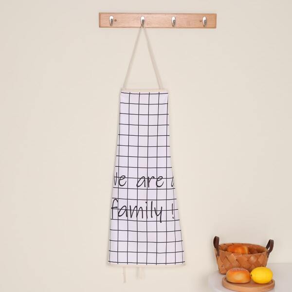 

Plaid Pattern Apron, Black and white