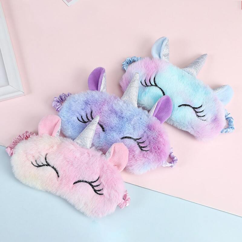 

1pc Unicorn Plush Eye Cover, Multicolor